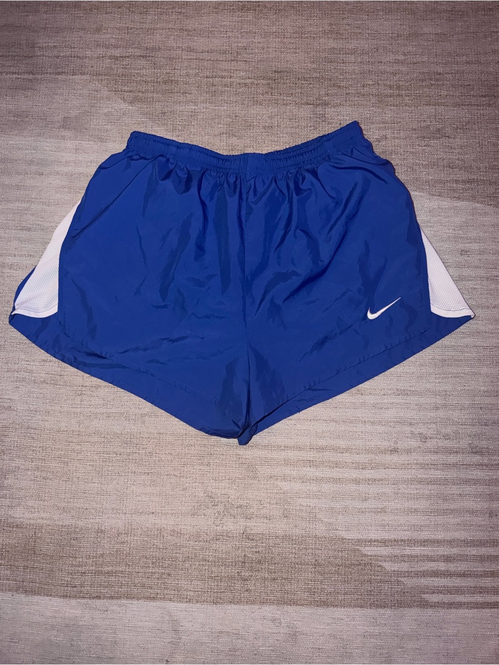 Nike Women's Royal Blue Athletic Shorts with White Panels
